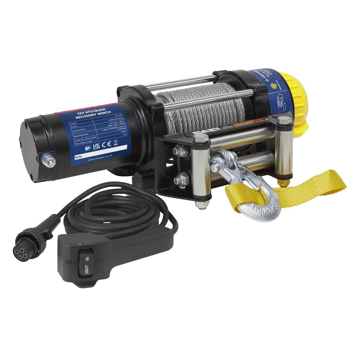Sealey ATV2040 ATV/Quad Winch 2040kg Line Pull 12V