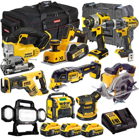 Dewalt 18V 10 Piece Power Tool Kit with 3 x 5.0Ah Battery & Charger T4TKIT-9617
