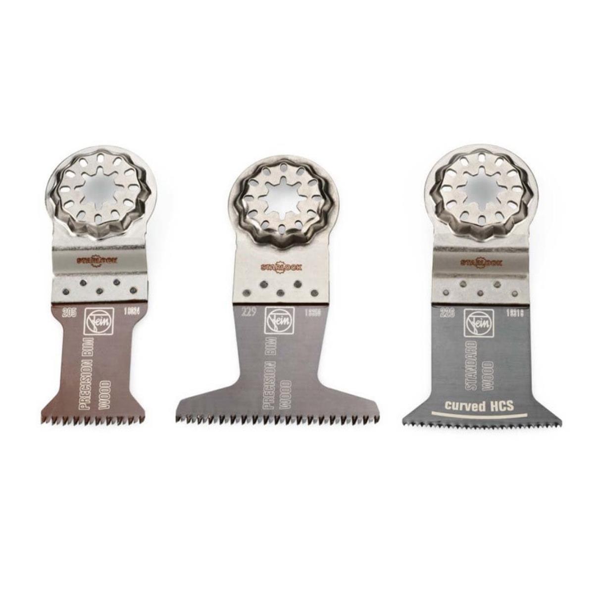 Fein 3 Piece Starlock Wood E-Cut Saw Multi-Tool Blades Combo Set 35222967080