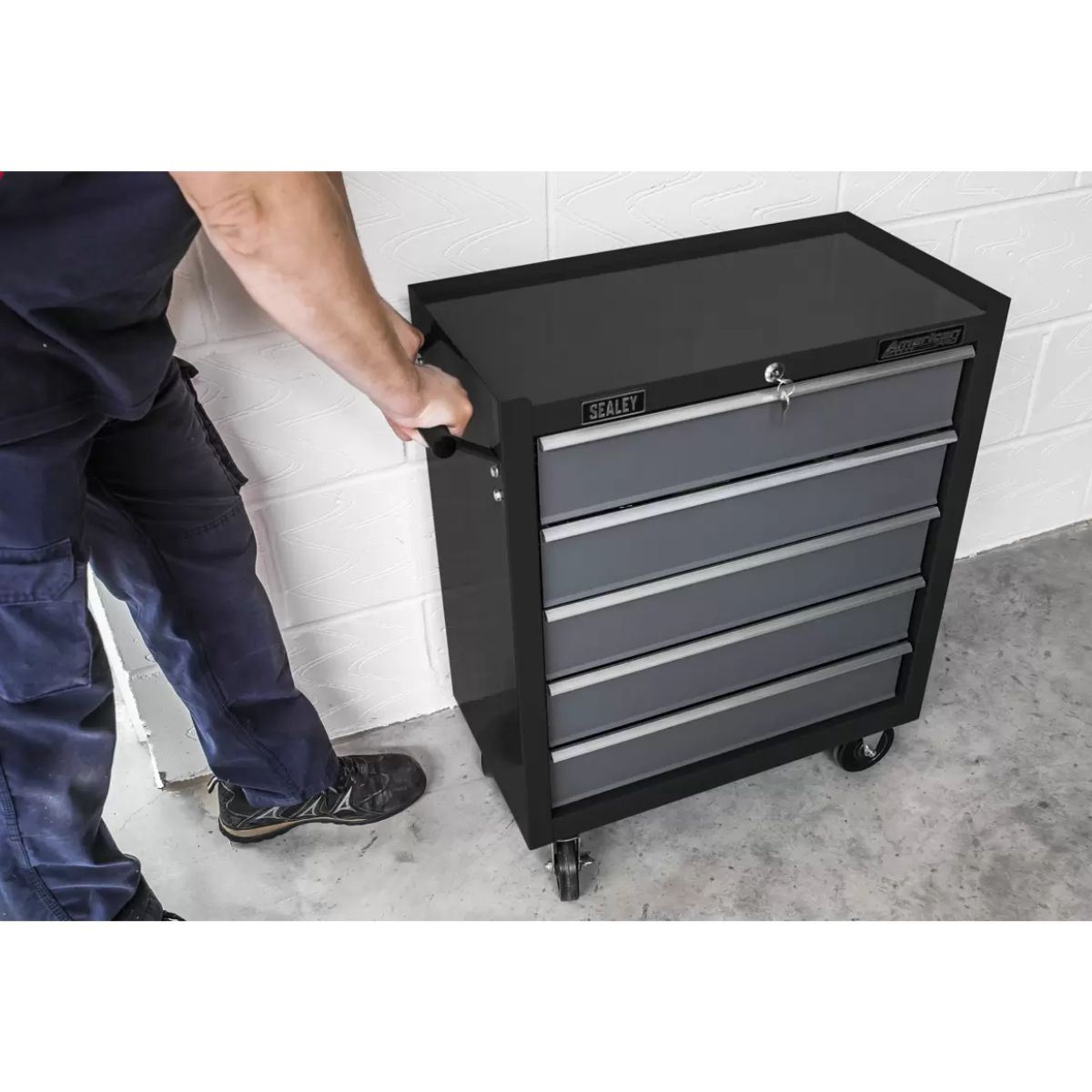 Sealey AP2505B Rollcab 5 Drawer with Ball Bearing Runners Black/Grey