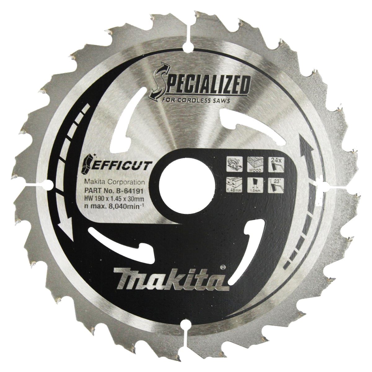 Makita 190mm 24T Circular Saw Blade Efficut B-64191