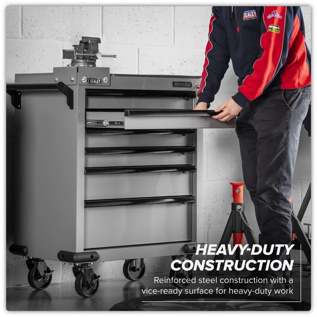 Sealey APMWS2 Superline PRO Rollcab 6 Drawer with Vice Base Grey/Black