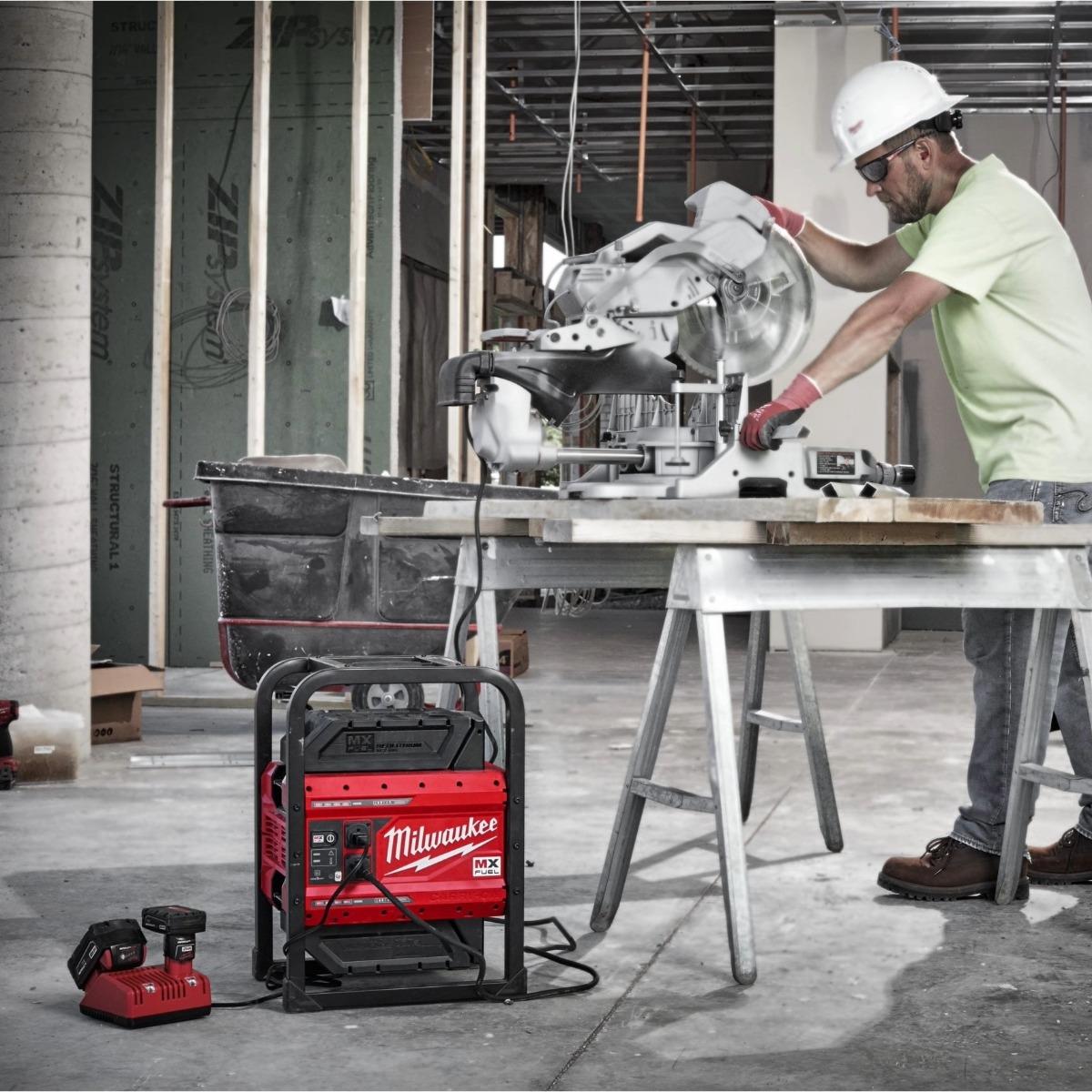 Milwaukee MXFPS-602 UK 110V MX FUEL Power Source with 2 x 6.0Ah MX FUEL Redlithium Batteries 4933479268