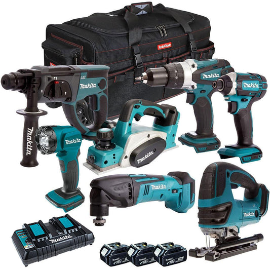 Makita 7 Piece 18V Li-ion Kit 3 x 5.0Ah Batteries MAKDEAL-51M