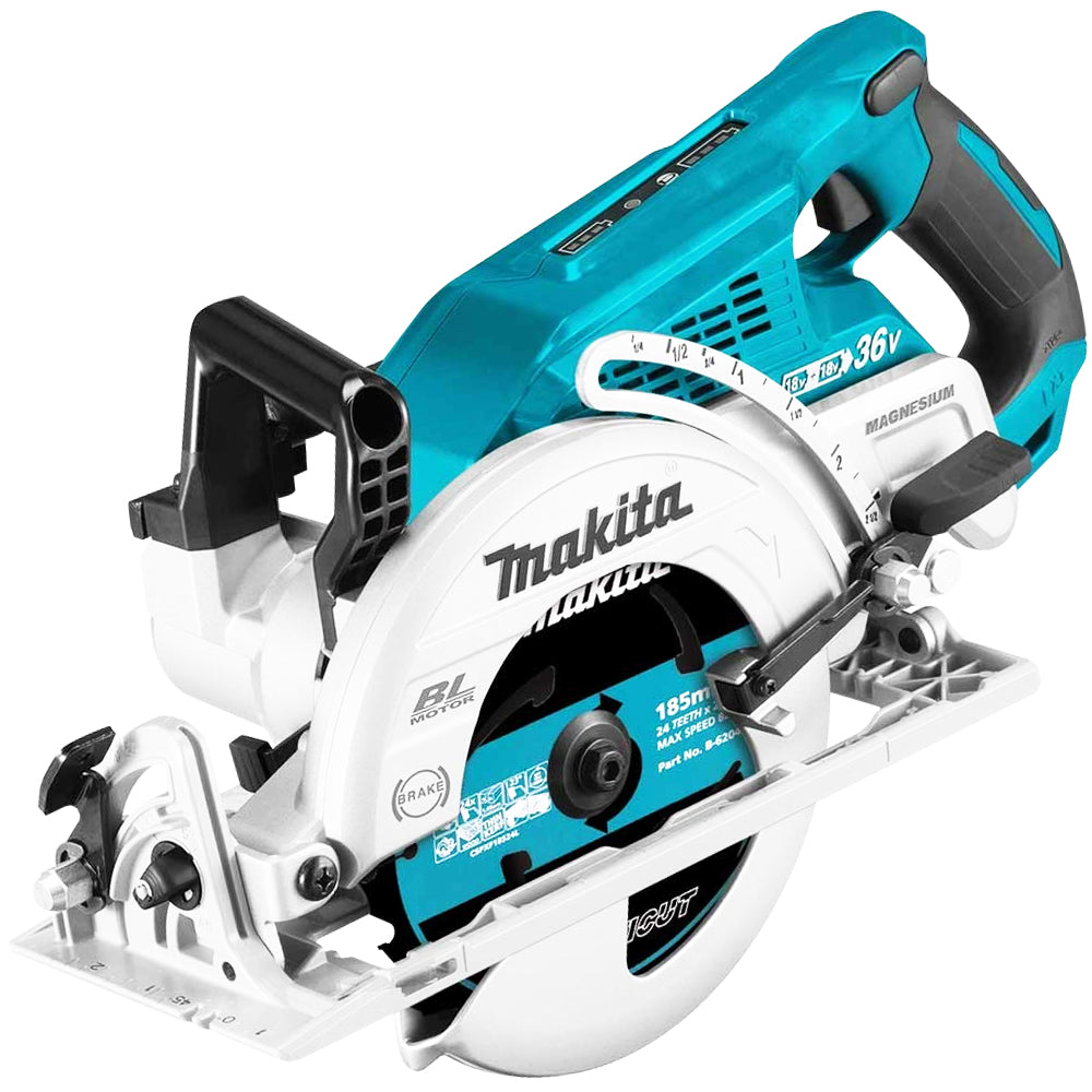Makita DRS780Z 36V Brushless 185mm Circular Saw with 2 x 6.0Ah Battery & Charger