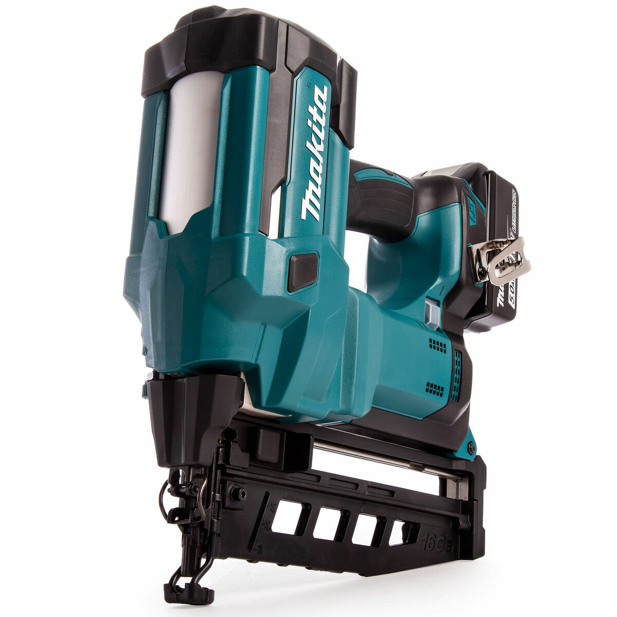 Makita DBN600ZJ 18V Second Fix 16Ga Straight Finish Nailer With 2 x 6.0Ah Batteries Charger In Case