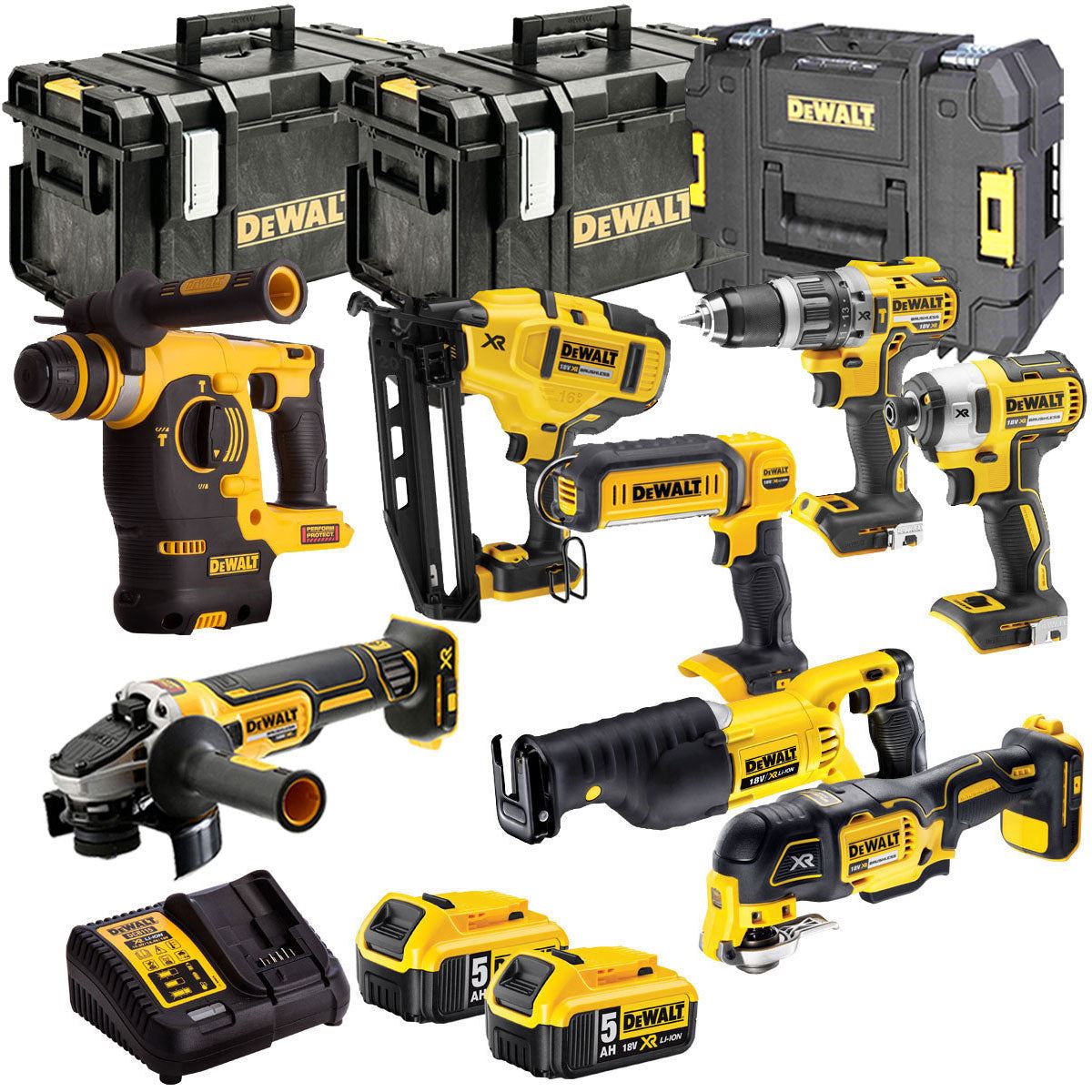 Dewalt 18V 8 Piece Power Tool Kit with 2 x 5.0Ah Batteries T4TKIT-868