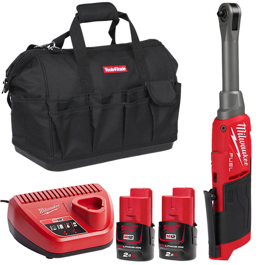 Milwaukee M12FHIR14LR-0 12V Brushless 1/4" Ratchet with 2 x 2.0Ah Batteries & Charger in Bag