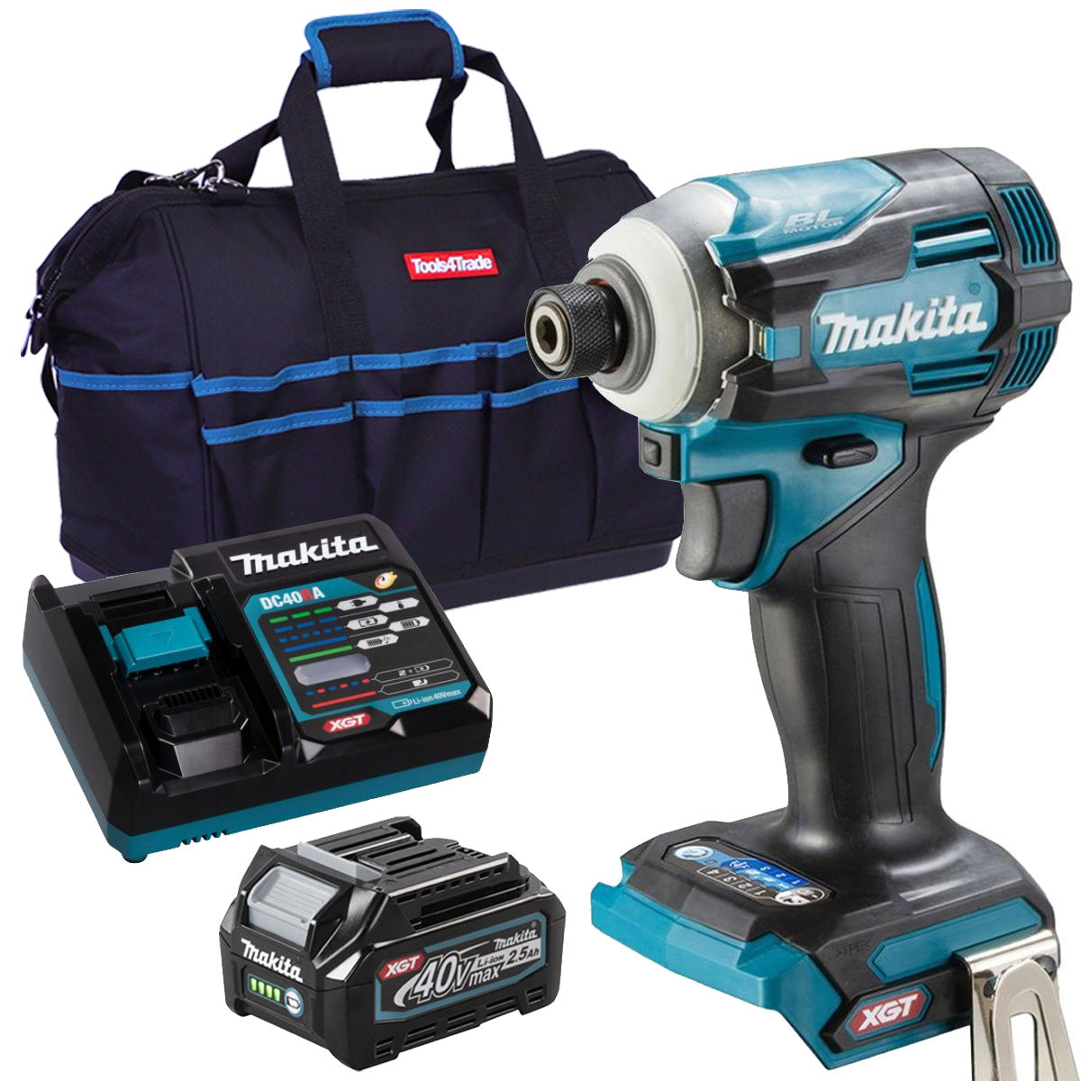 Makita TD001GZ 40V Brushless Impact Driver With 1 x 2.5Ah Battery Charger & Bag