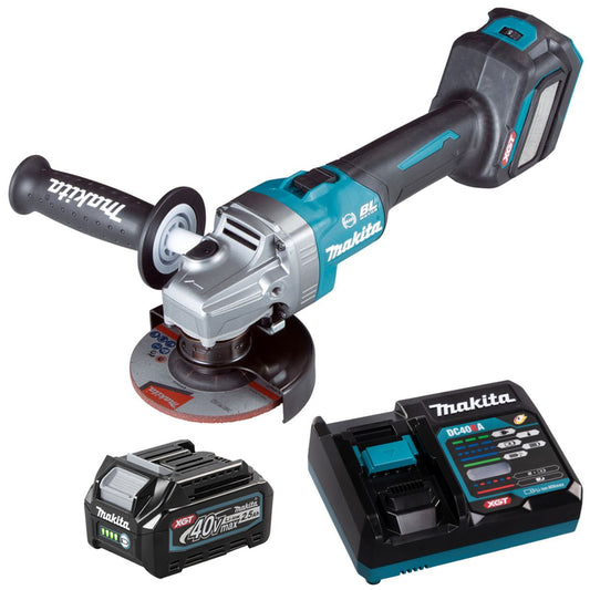 Makita GA022GZ 40V 115mm Brushless Angle Grinder With 1 x 2.5Ah Battery & Charger