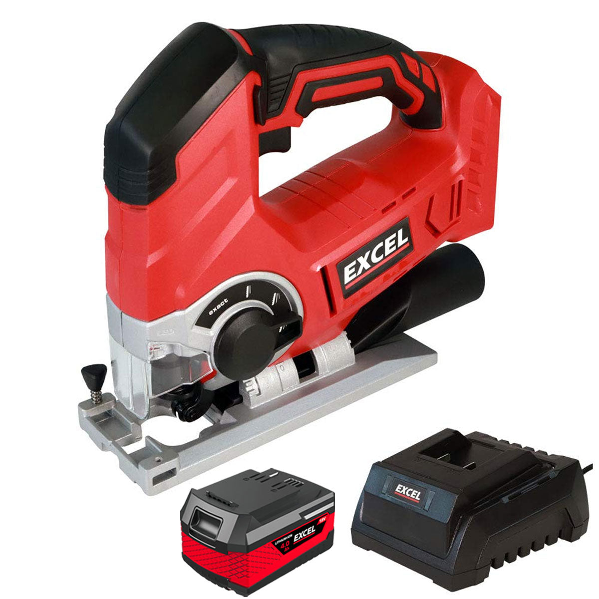 Excel 18V Cordless Jigsaw with 1 x 4.0Ah Battery & Charger EXL581B