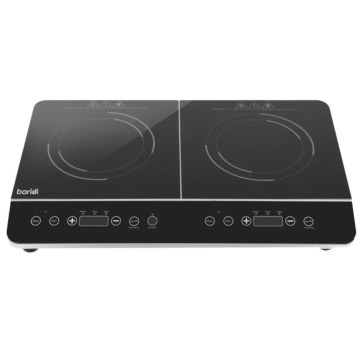 Sealey DH146 Baridi Portable Induction Hob with 2 Cooking Zones 60 x 36 x 6.5cm Black 240V