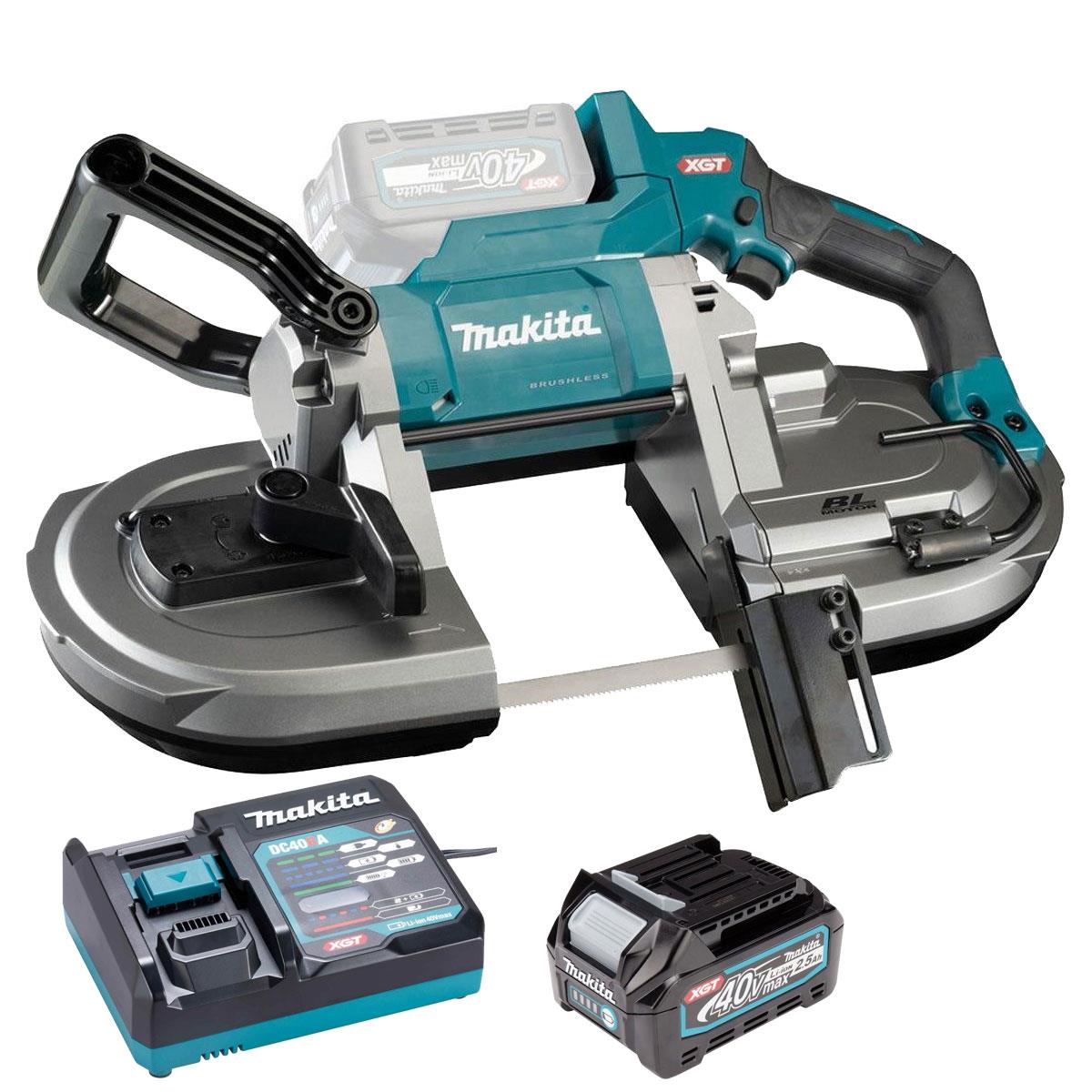 Makita PB002GZ 40V XGT Brushless Band Saw with 1 x 2.5Ah Battery & Charger