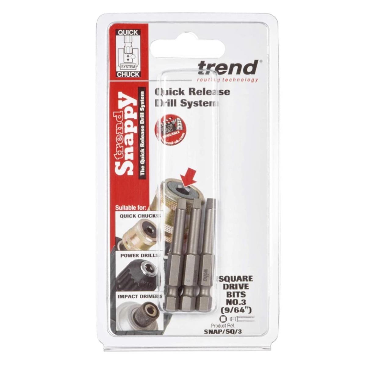Trend SNAP/SQ/3 Snappy square No3 bit pack of 3