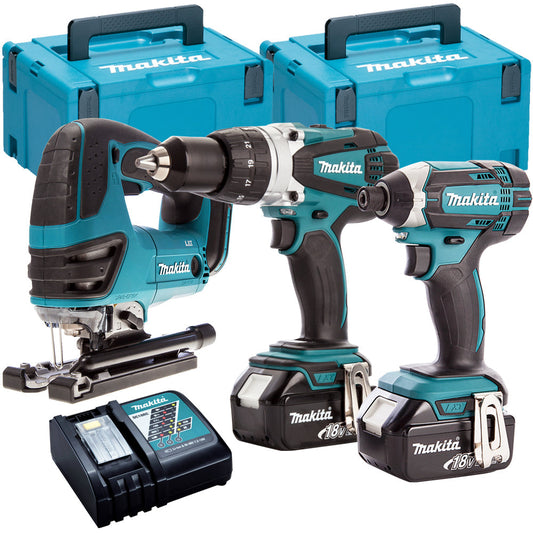Makita DLX2145TJ 18V Twin Kit with 2 x 5.0Ah Batteries Charger & Jigsaw