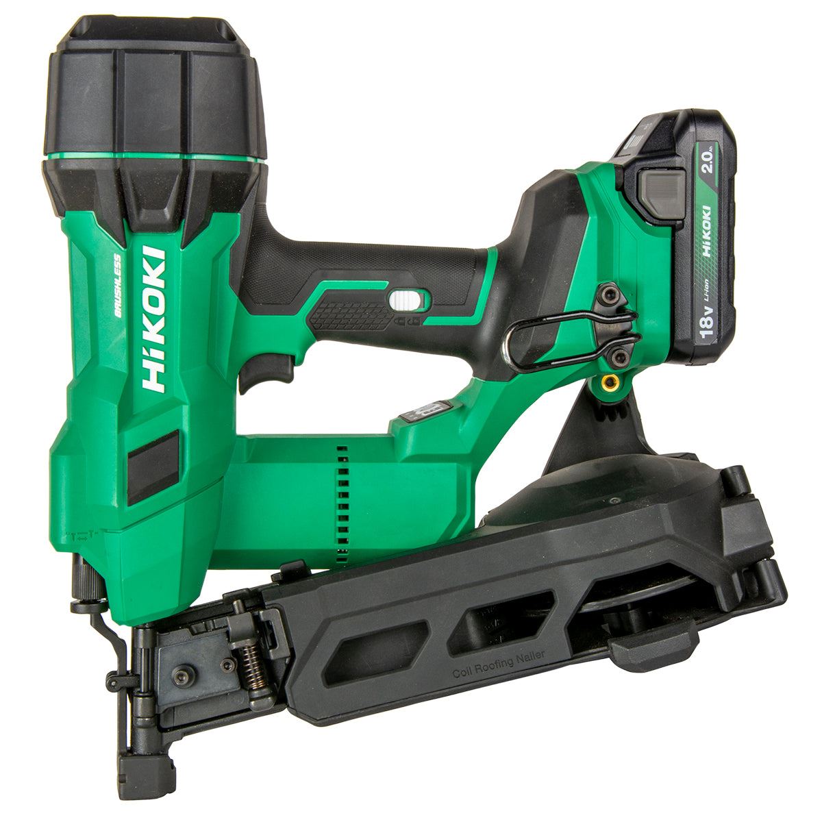 Hikoki NV1845DAJXZ 18V Brushless 2nd Generation Coil Nailer with 2 x 2.0Ah Battery Charger & Case