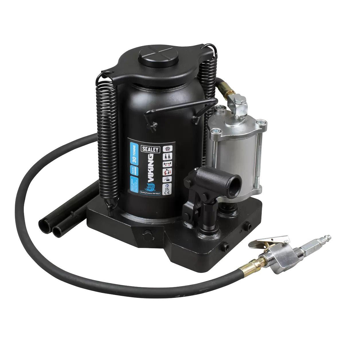 Sealey AM30S Viking 30 Tonne Manual/Air Hydraulic Bottle Jack High Capacity Lifting Power