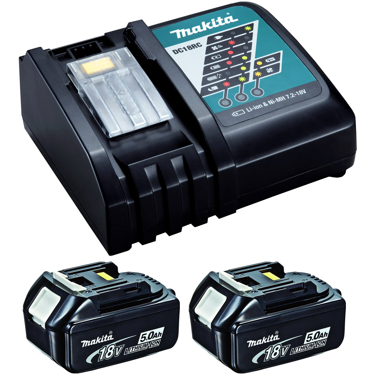 Makita BL1850X2DC18RC 18v LXT Li-ion 5.0AH Twin Battery And Charger
