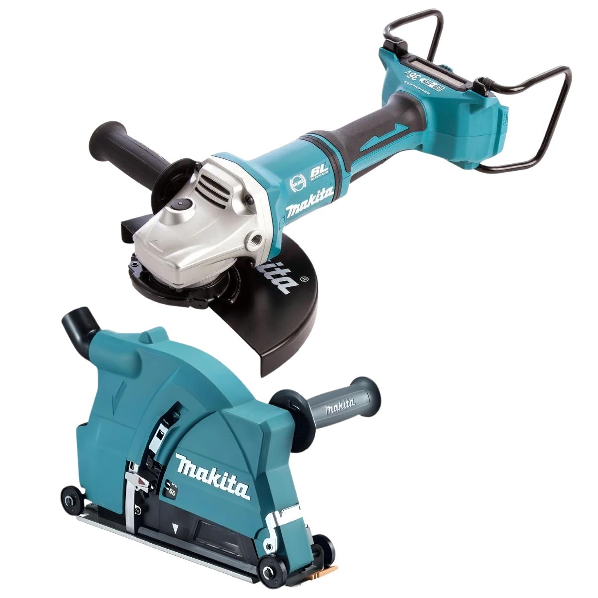 Makita DGA900Z 36V Brushless Angle Grinder With Dust Collecting Wheel Guard