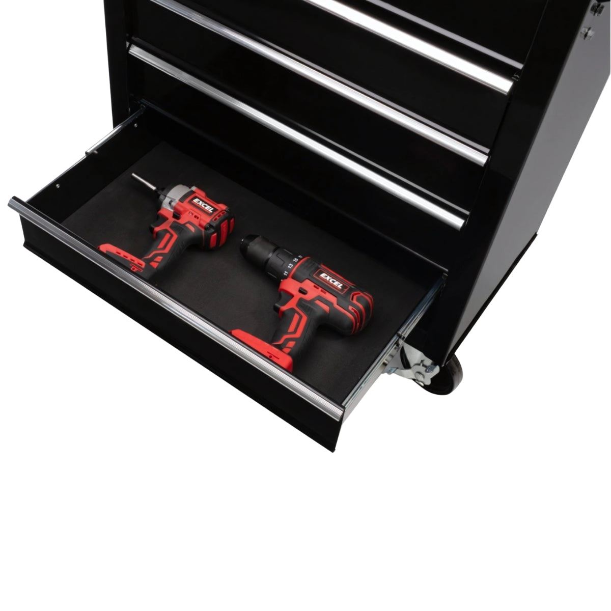 Excel 14 Drawers Tool Chest Storage Roller Cabinet Black