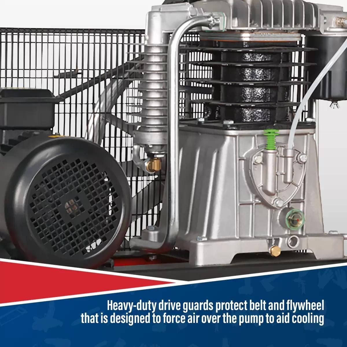 Sealey SAC55075B 500L Belt Drive Air Compressor with Cast Cylinders 415V/32A