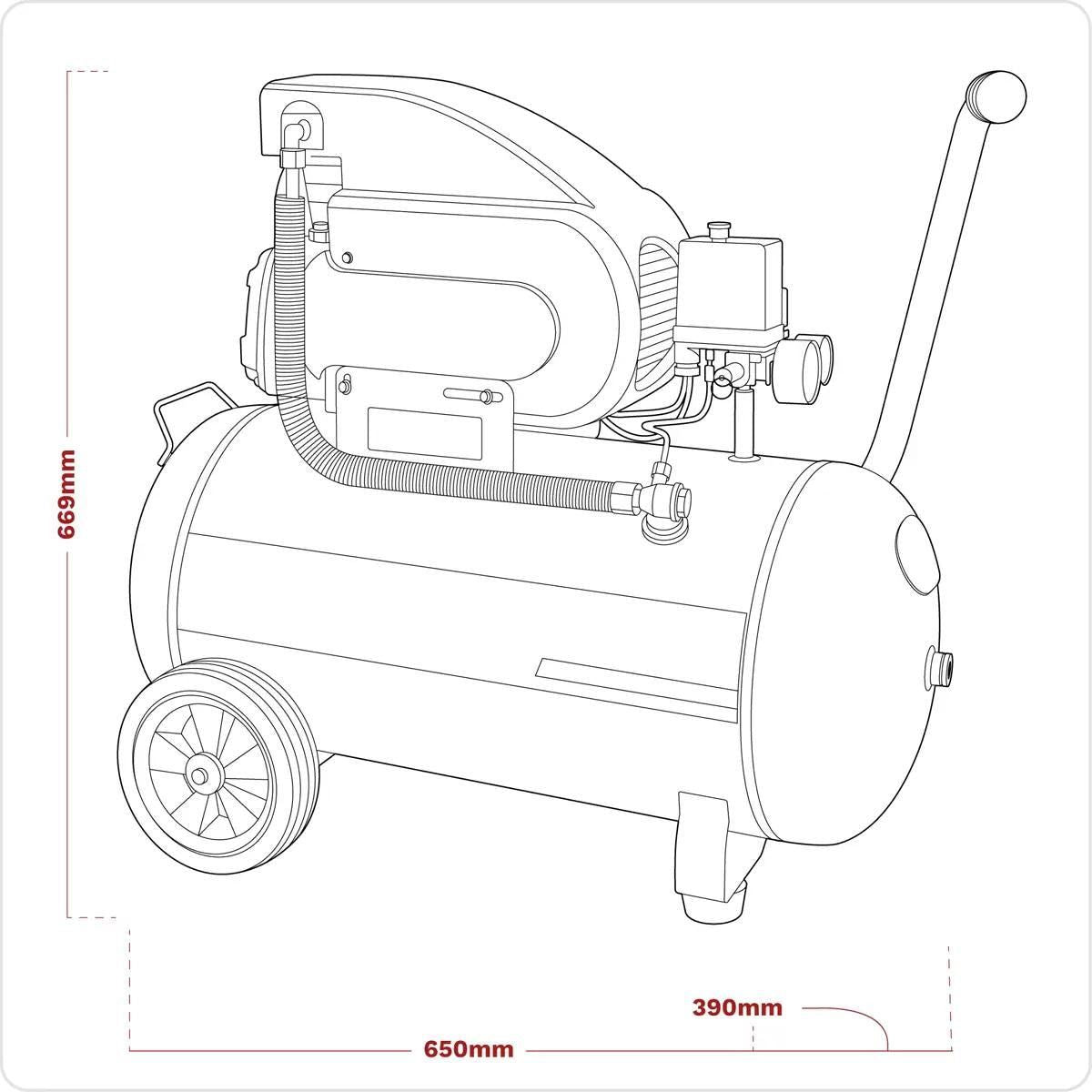 Sealey SAC5020A 50L Direct Drive Air Compressor 230V/13A