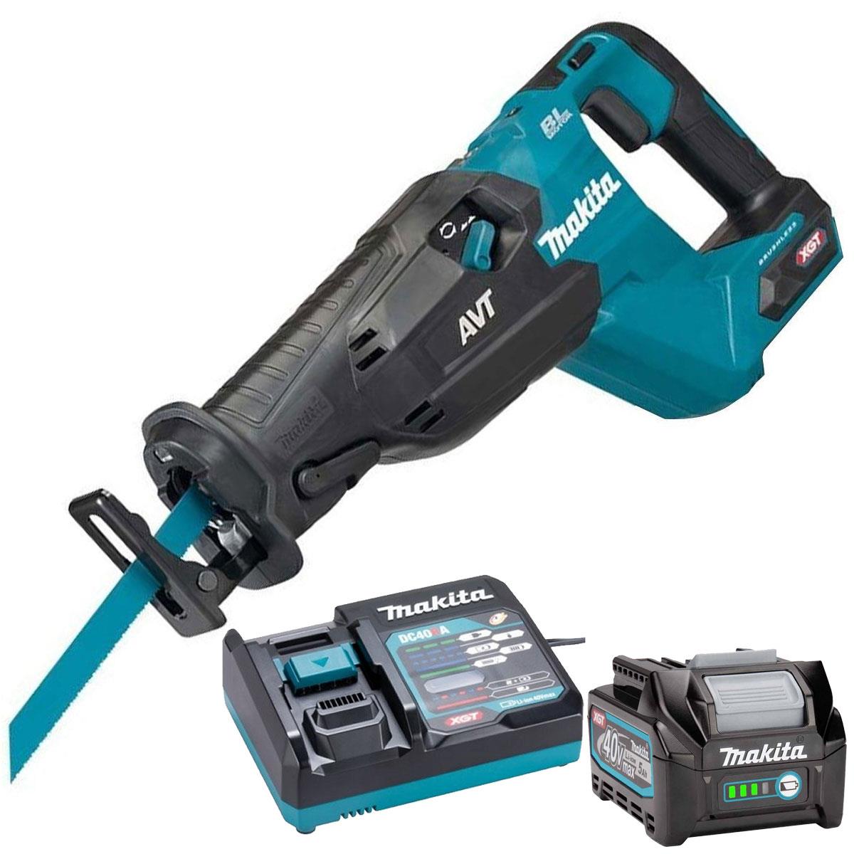 Makita JR002GZ 40V XGT Brushless Reciprocating Saw with 1 x 5.0Ah Battery & Charger
