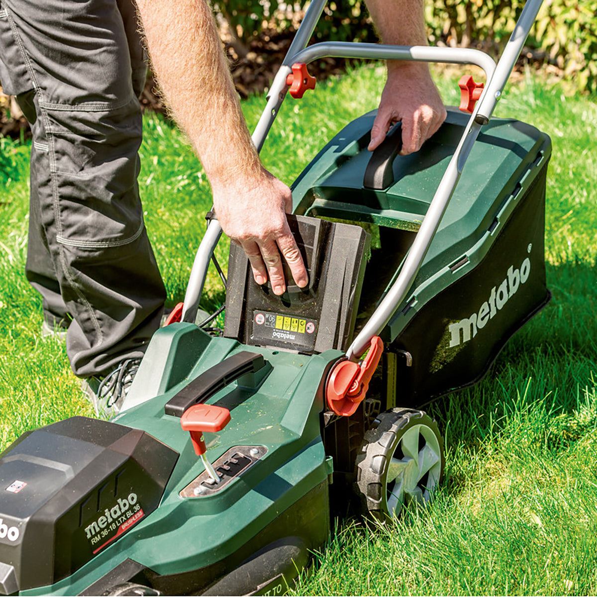 Metabo RM 36-18 LTX BL 36 36V Brushless Lawn Mower with 2 x 4.0Ah Battery & Charger