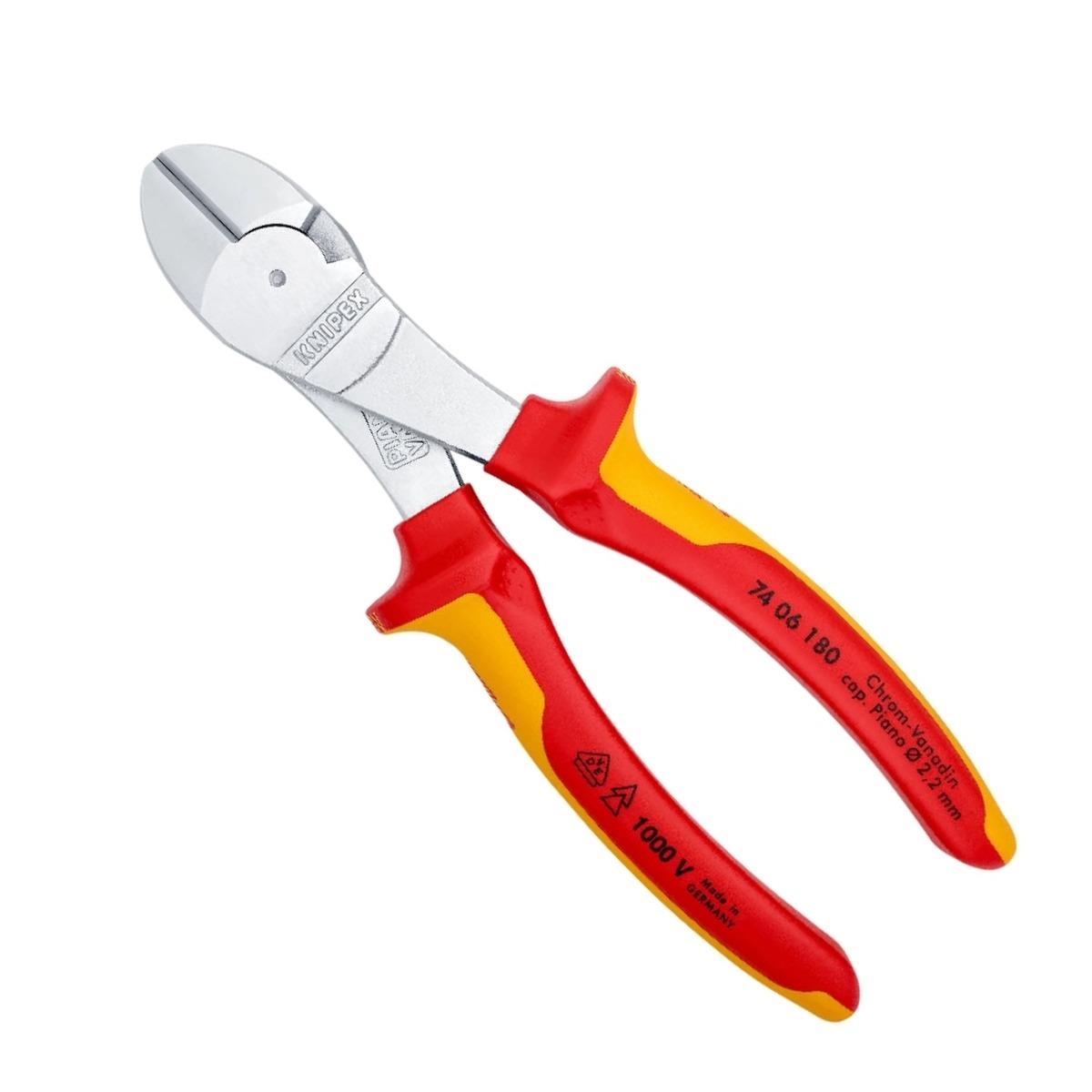 Knipex 180mm VDE Insulated High Leverage Diagonal Cutters 74 06 180 SB