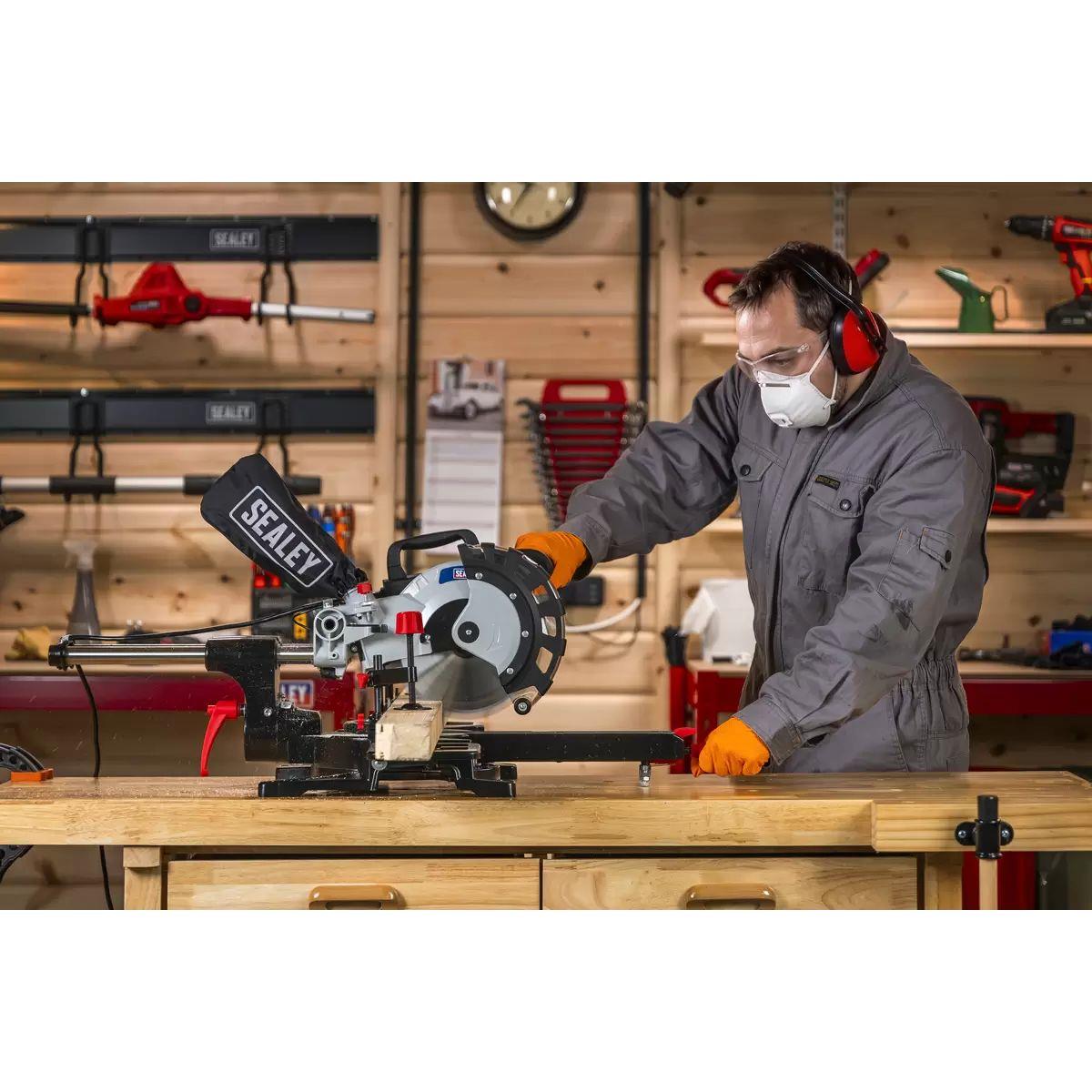 Sealey SMS216 216mm Double Sliding Compound Mitre Saw 230V/1450W