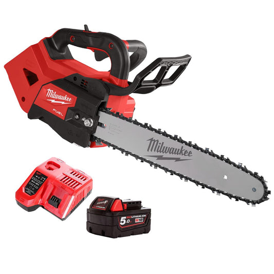 Milwaukee M18FTHCHS35-0 18V FUEL Brushless 35cm Top Handle Chainsaw With 1 x 5.0Ah Battery & Charger