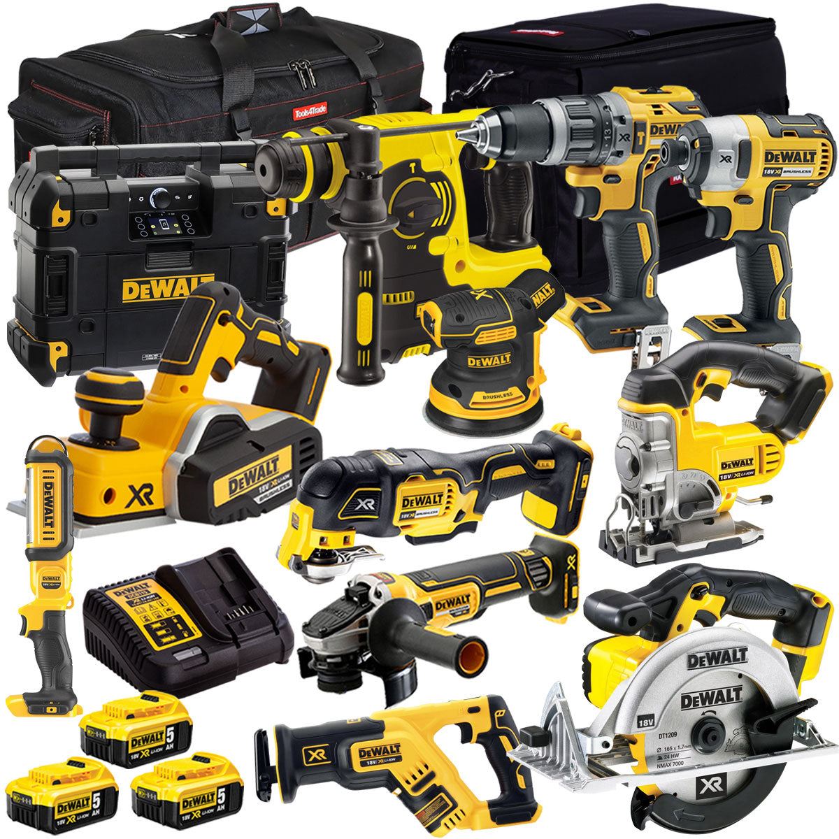 Dewalt 18V 12 Piece Power Tool Kit with 3 x 5.0Ah Battery & Charger T4TKIT-8146