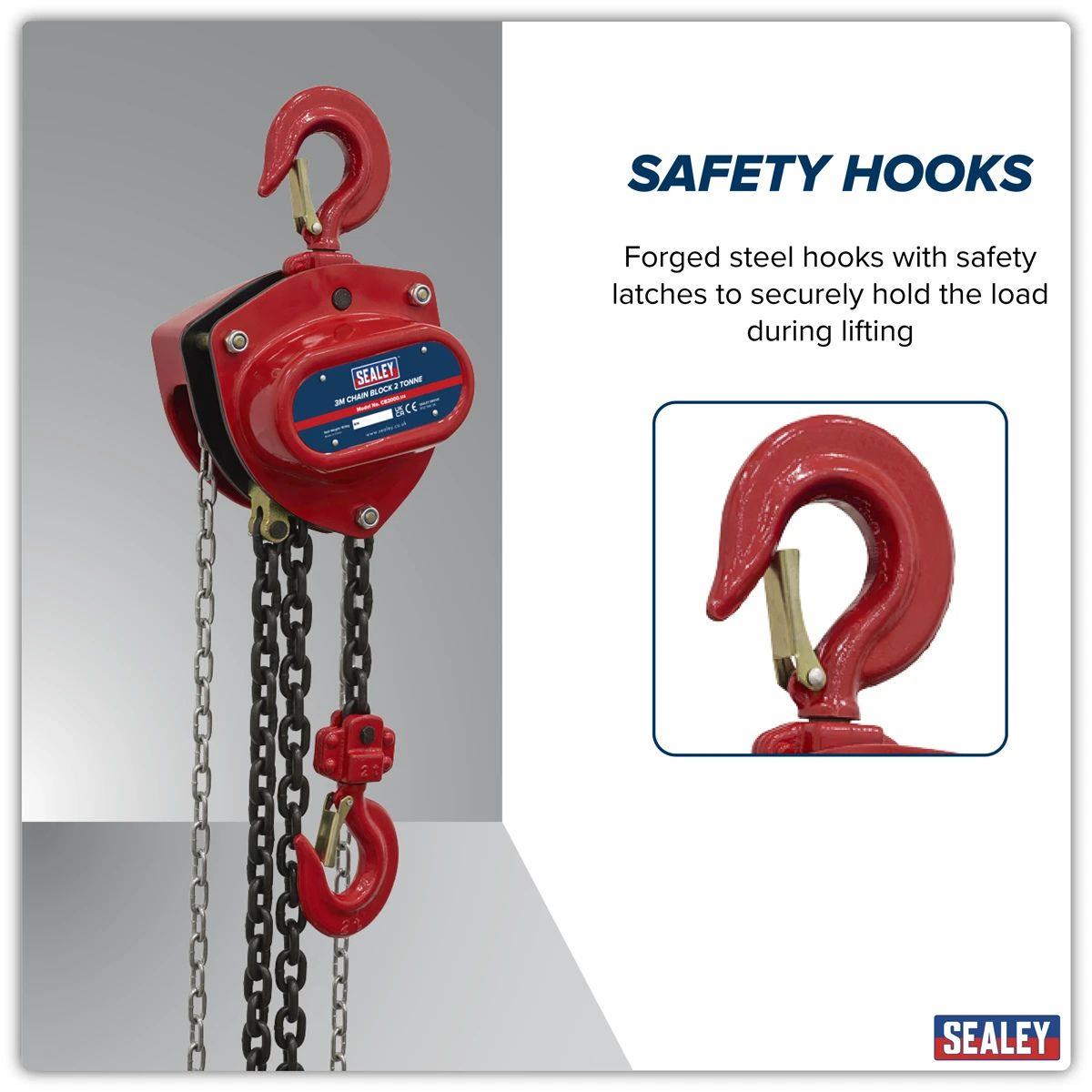 Sealey CB2000 2 Tonne Chain Block 3m Drop