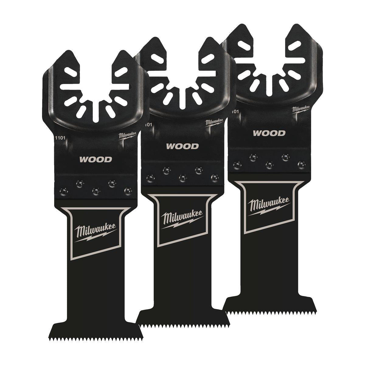 Milwaukee 3 Piece OPEN-LOK HCS 35mm Oscillating Multi Tool Wood Blade Set 48851103