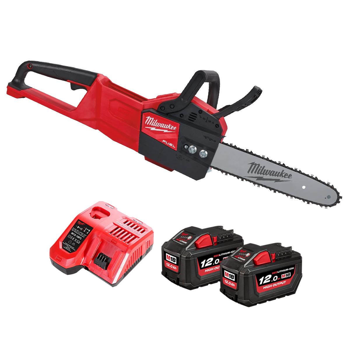 Milwaukee M18FCHSC-122 18V FUEL Brushless 30cm Chainsaw with 2 x 12.0Ah Battery & Charger 4933499220