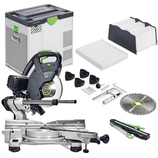 Festool KS 60 E-SET 230V GB 216mm Sliding Compound Mitre Saw - 561729 With SYS-AIR M Air purifier 577785