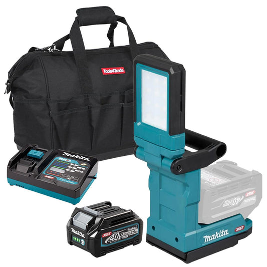 Makita ML013G 40V Max XGT Magnetic Light with 1 x 2.5Ah Battery Charger & Bag