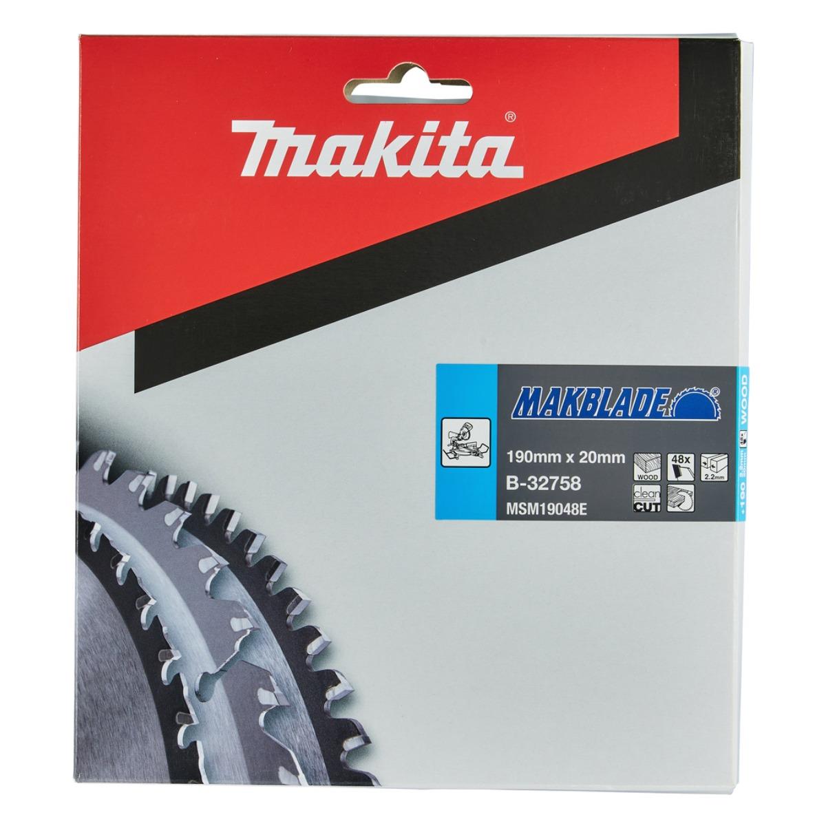 Makita B-32758 Makblade TCT Circular Saw Blade 190mm x 20mm x 48T