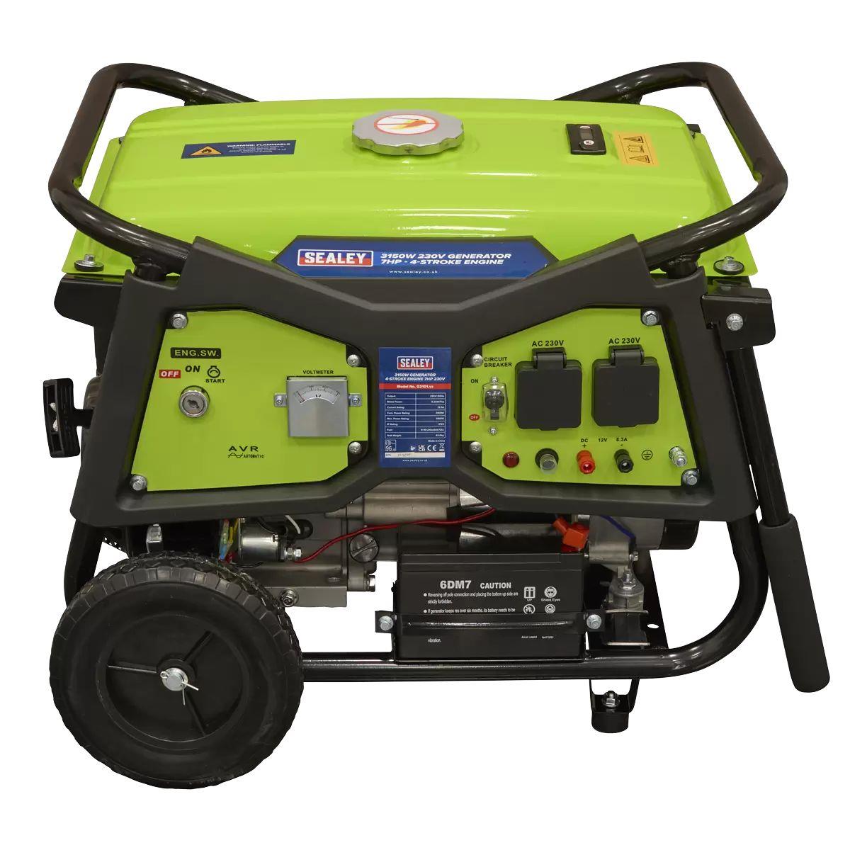 Sealey G3101 3100W Generator 4-Stroke Engine 230V