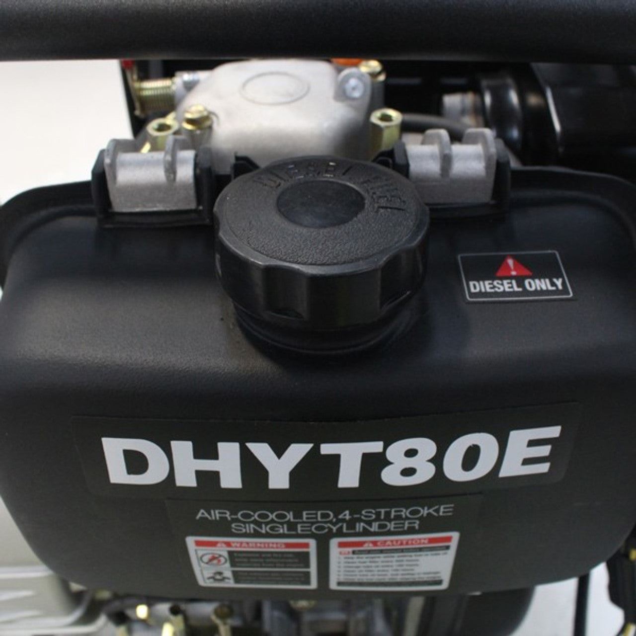 Hyundai DHYT80E 80mm Electric Start Open Frame Diesel Trash Water Pump, 25m Total Head, 6m Lift, 880min Flow Rate