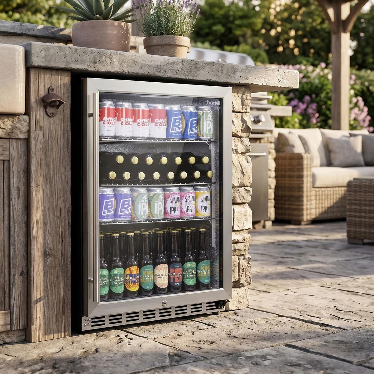 Sealey DH439 Baridi Outdoor Drinks/Beverage/Bar Fridge with Triple Glazed Door & Security Lock 150L