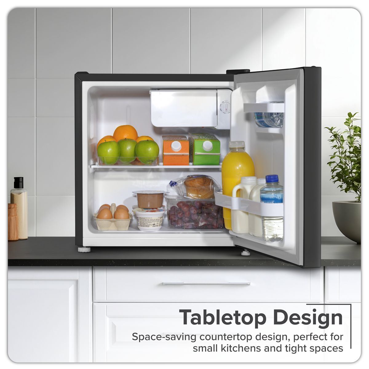 Sealey DH257 Baridi Tabletop Fridge with Ice Box 46L Capacity Black