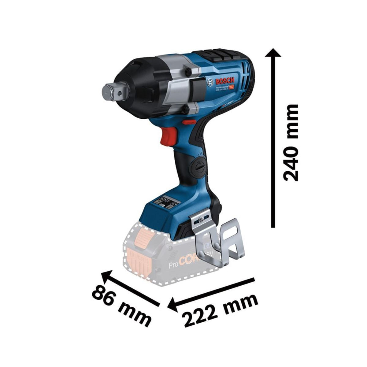 Bosch GDS 18V-1050 HC 3/4in Professional BITURBO Impact Wrench Body Only 06019J8200