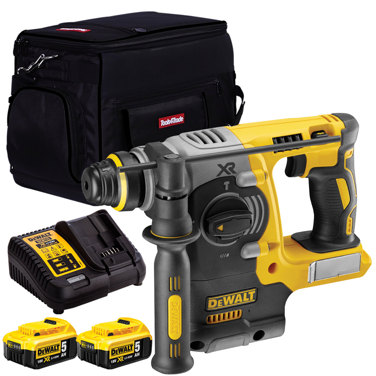 DeWalt DCH273N 18V Brushless SDS+ Rotary Hammer Drill with 2 x 5.0Ah Batteries & Charger in Bag