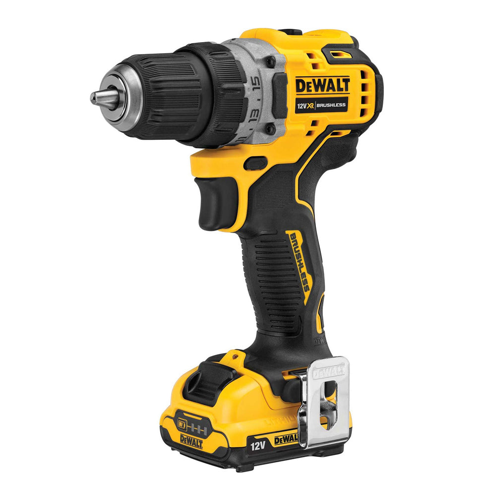 Dewalt DCD701D2 12V XR Brushless Compact Drill Driver with 2 x 2.0Ah Battery Charger & Case