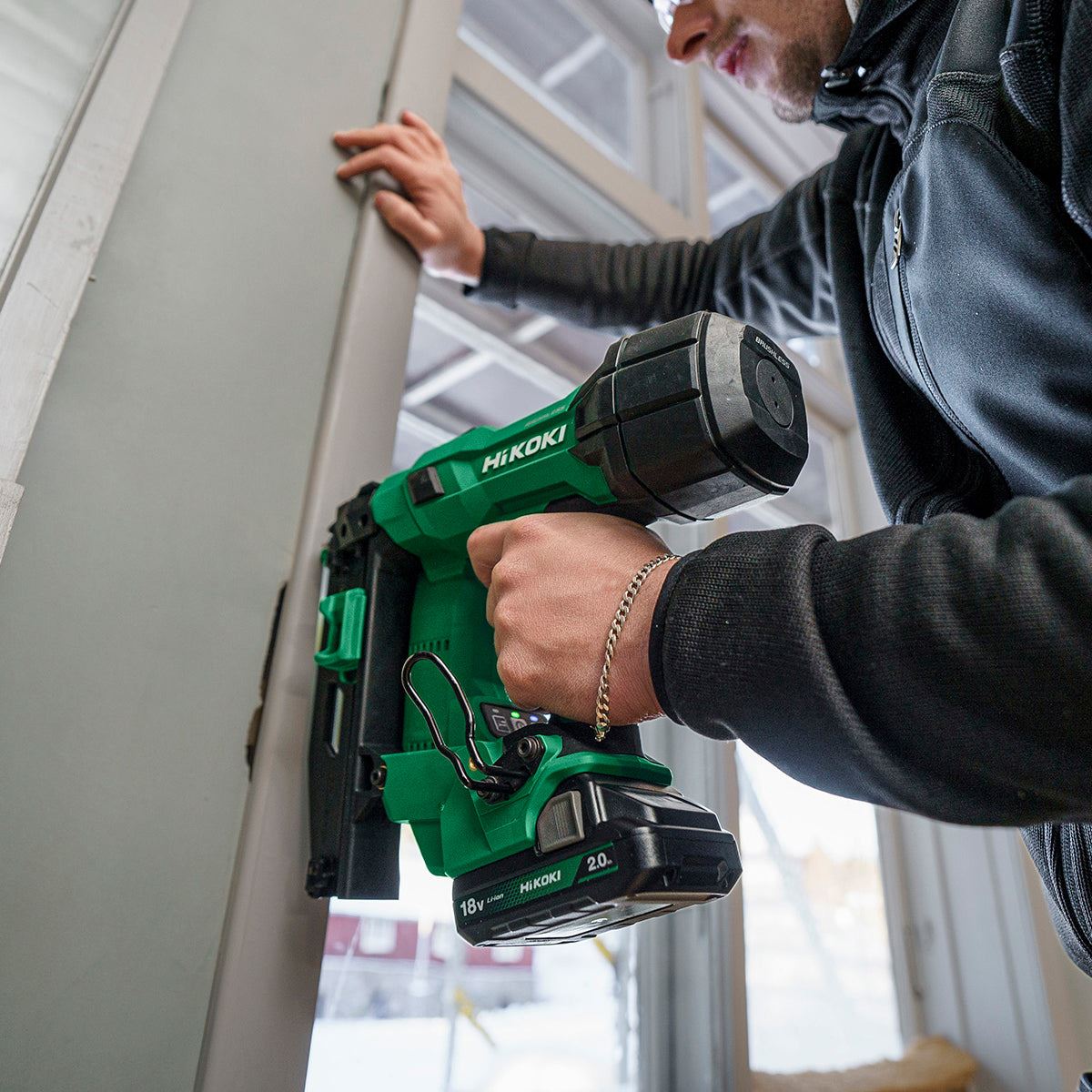 Hikoki NT1865DSAJXZ 18V Brushless 2nd Generation 16G Straight Finishing Nailer with 2 x 2.0Ah Battery Charger & Case