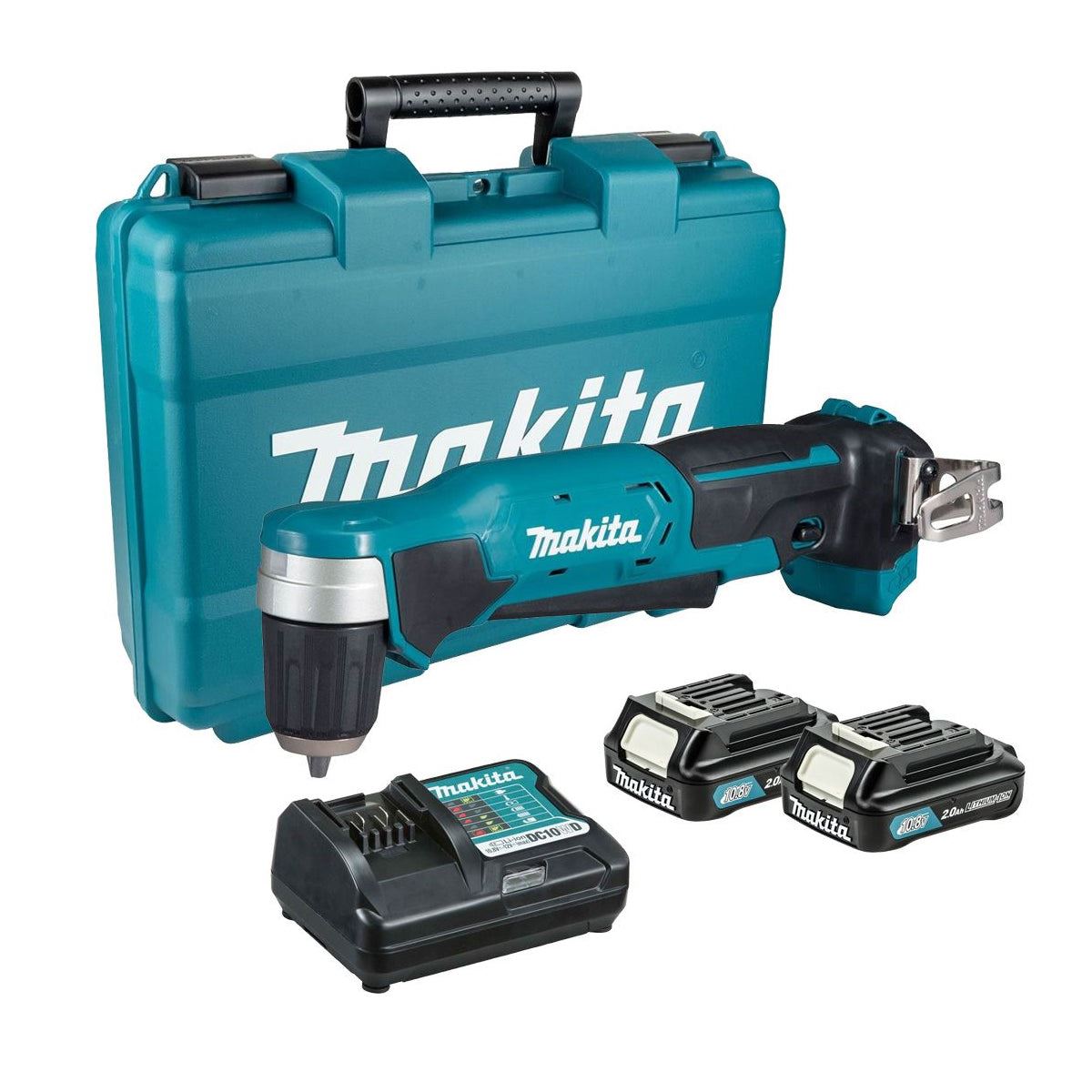 Makita DA333DWAE 12V max CXT Angle Drill With 2 x 2.0Ah Batteries, Charger & Carrying Case