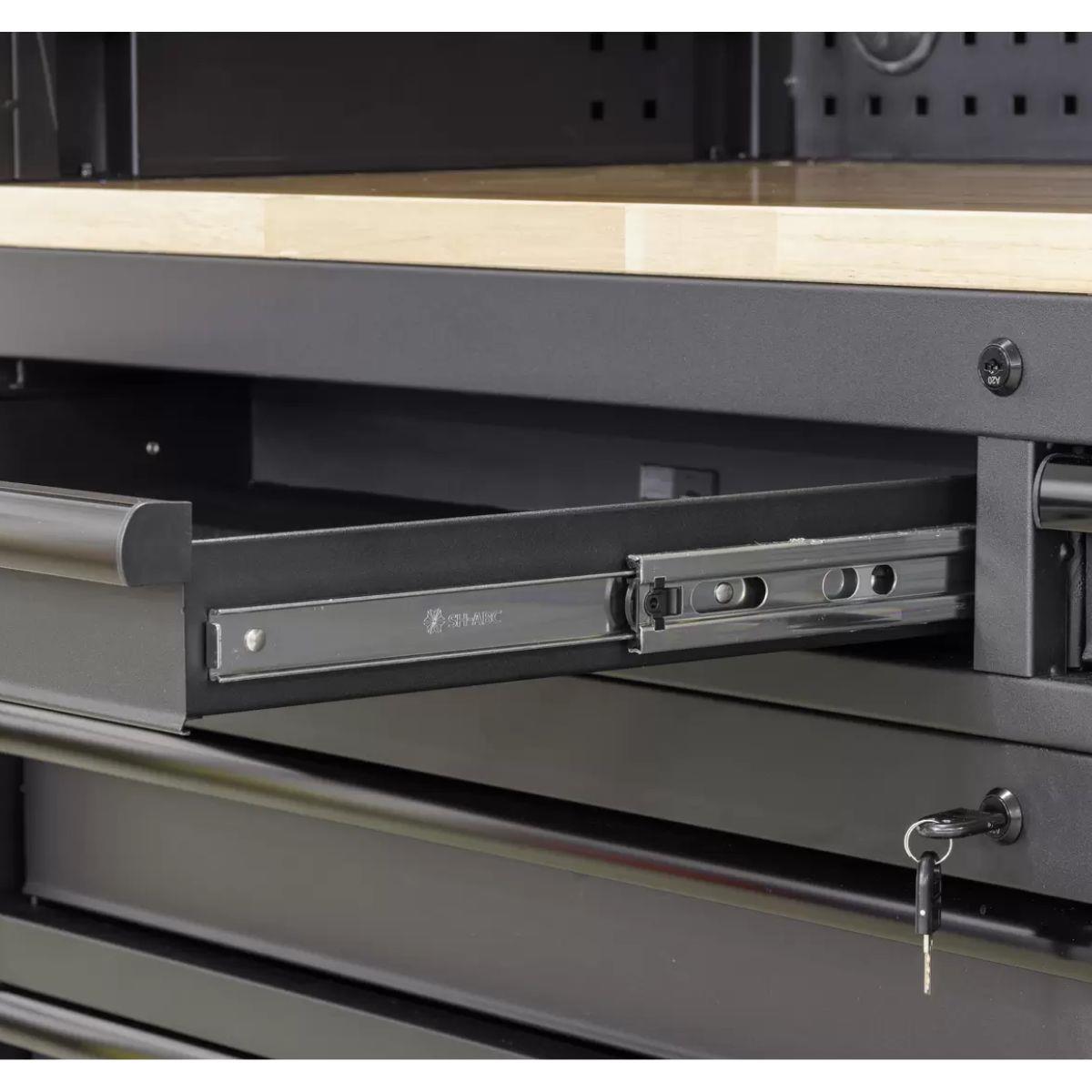 Sealey AP6203BE Superline PRO Black Edition Top Hutch & 2 Drawer Riser 1549mm
