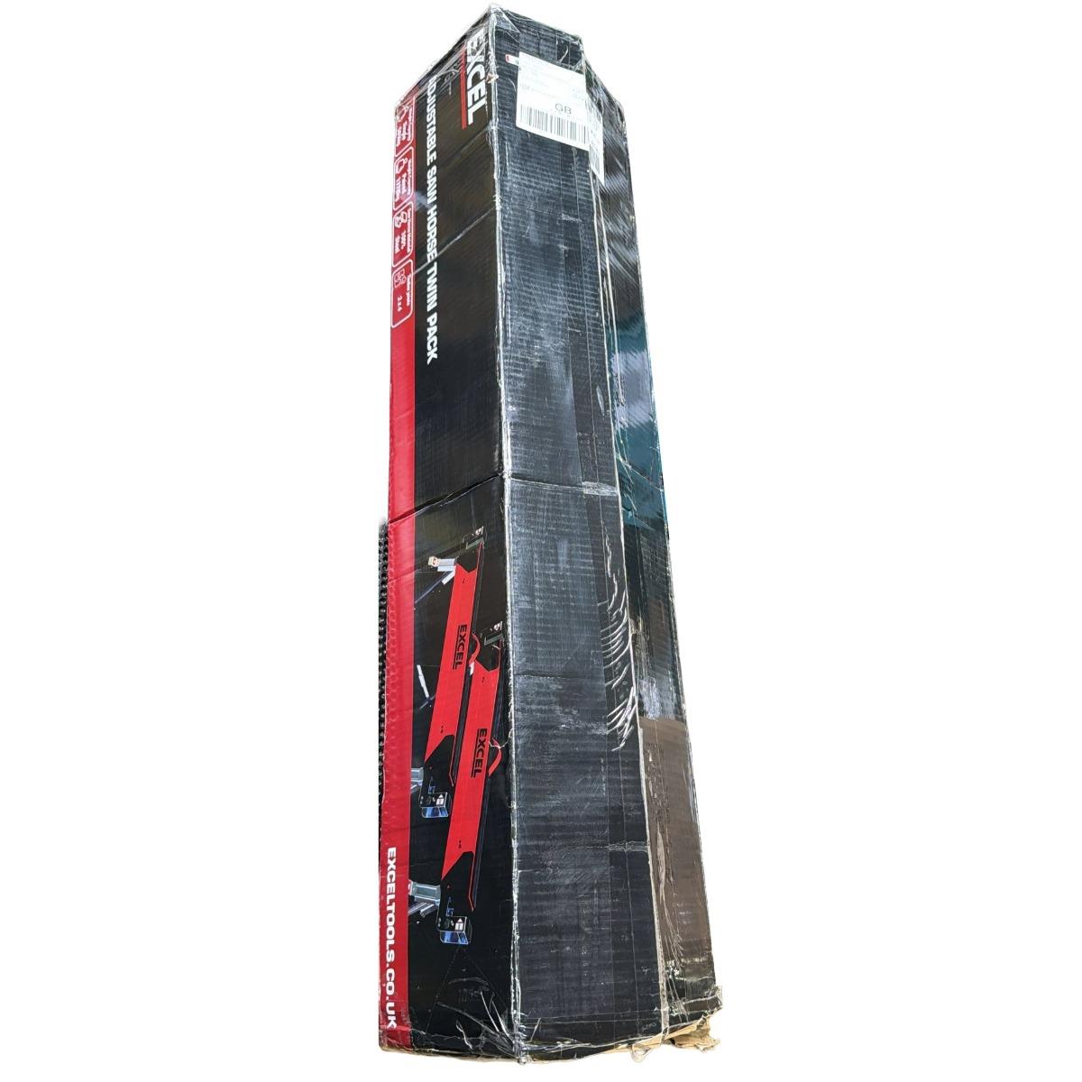 Excel Steel Sawhorse Heavy Duty Adjustable Legs Twin Pack 1178Kg Capacity Item Condition Damaged Box