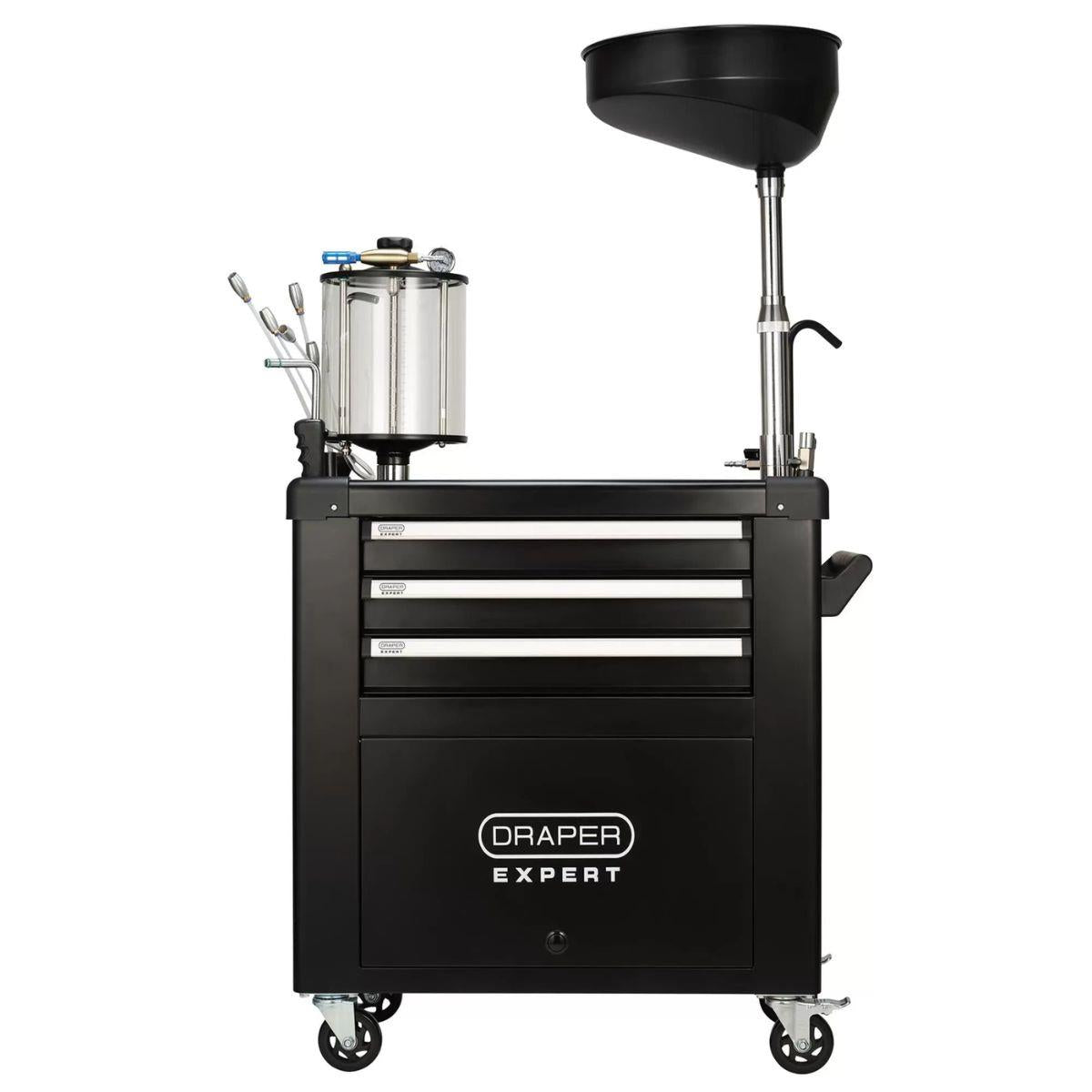 Draper OD100SS Expert Mobile Oil Service Station 100L Oil Drain Pan & Suction Chamber 30205